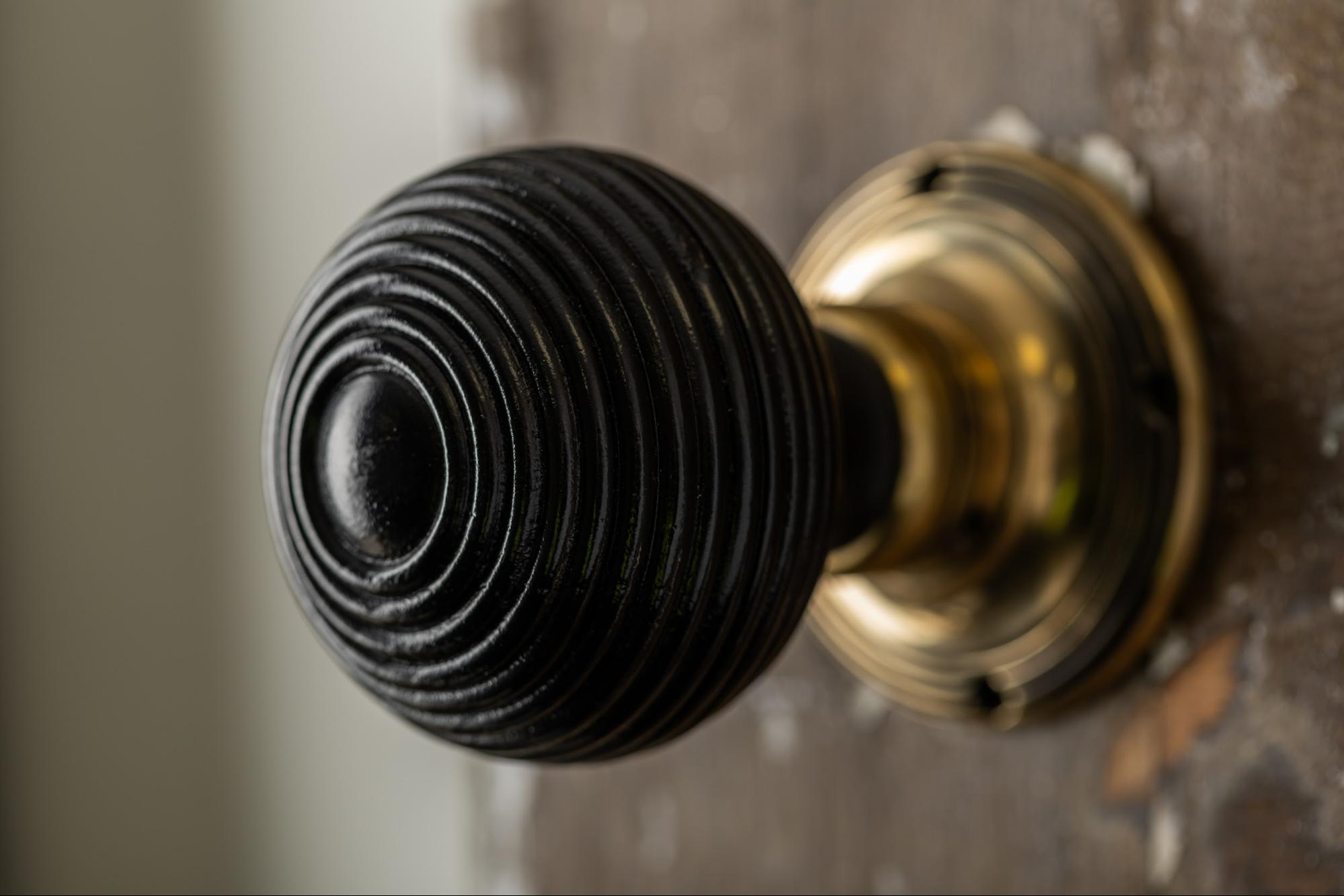 Ebonised Beehive Brass door knob