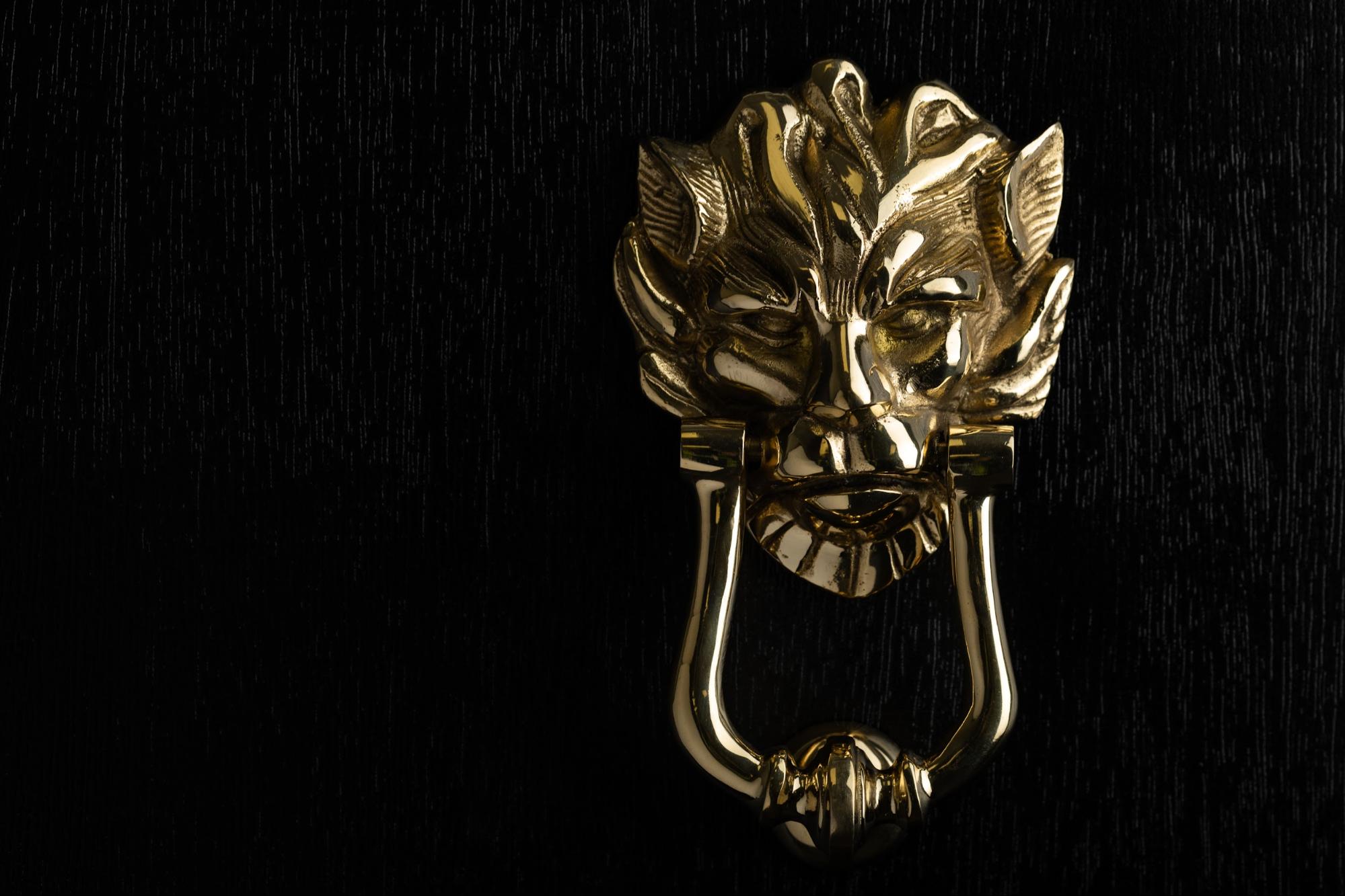 Solid Brass Lion Head Door Knocker