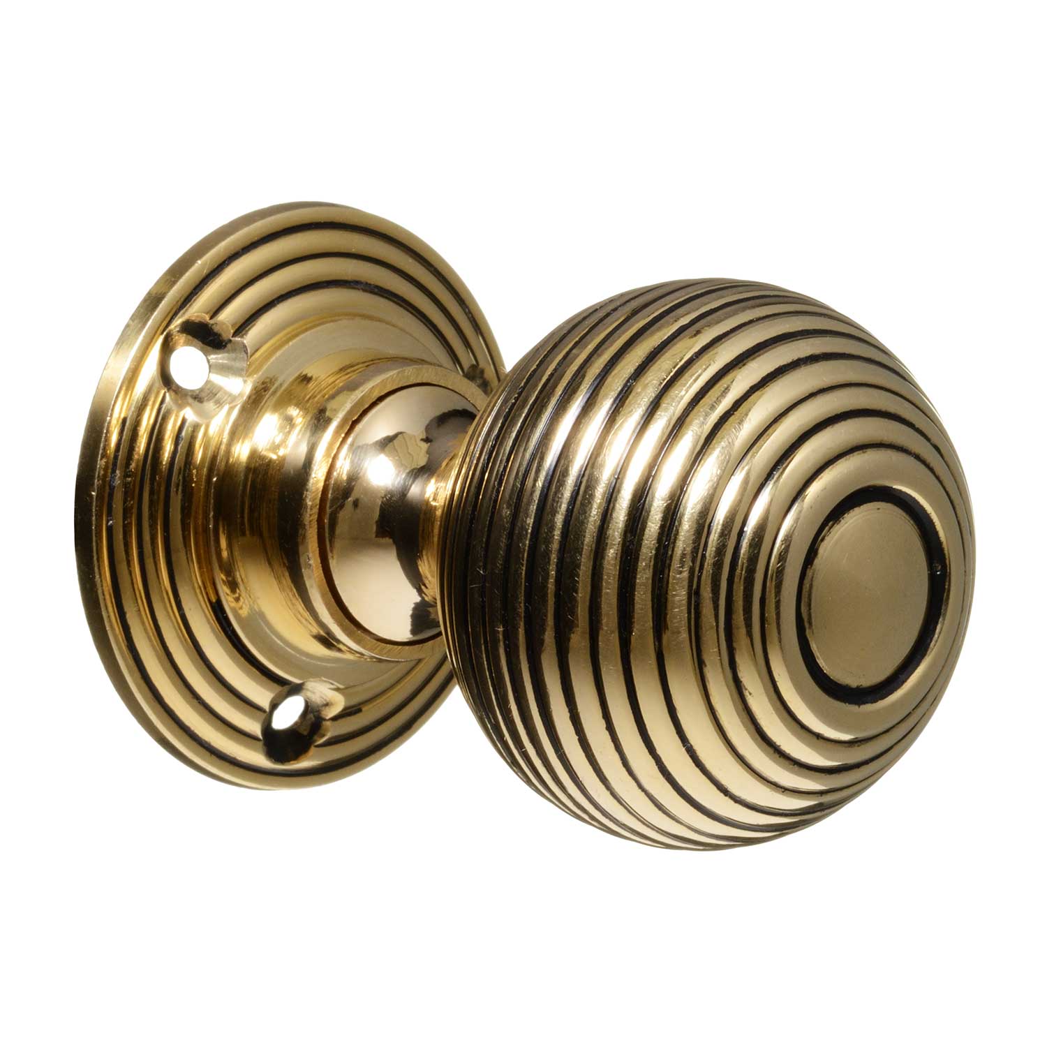Solid Brass Antique Reeded Beehive Bathroom Thumb Turn & Release