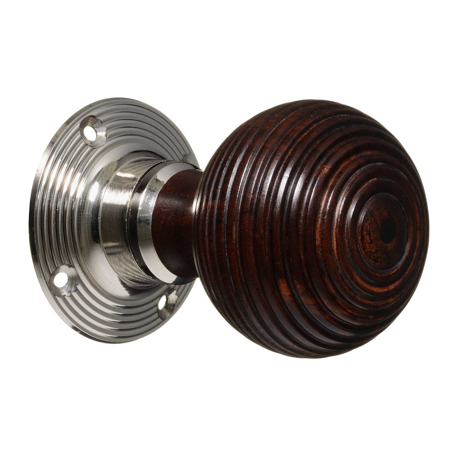 Hardwood Beehive - Nickel (pair) - Victorian Door Knobs